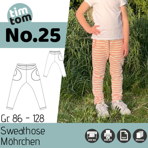 timtom No.25 schmale Sweathose Gr.86-128 (Möhrchen) [Digital]