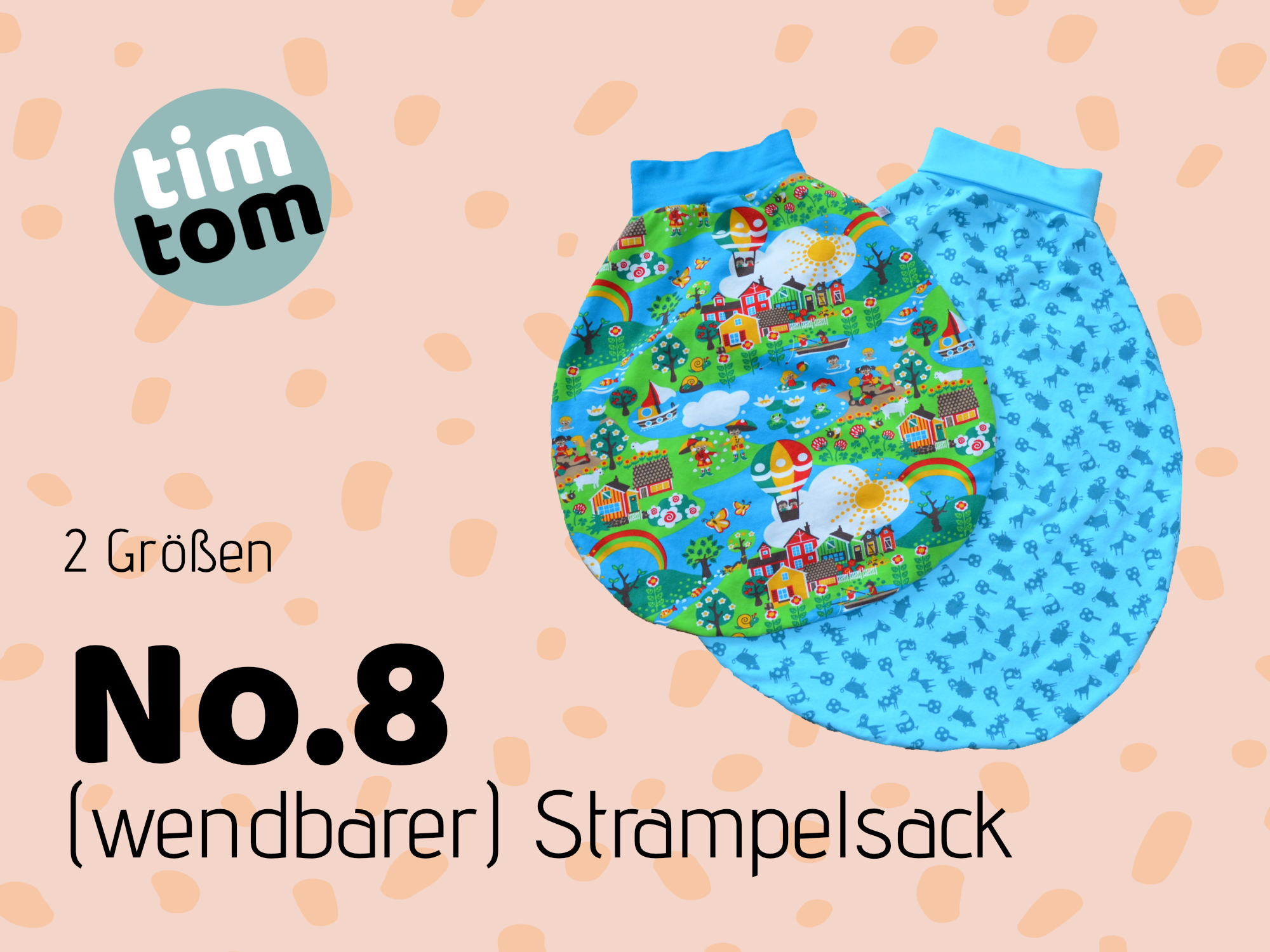 Designbeispiele zum Schnittmuster timtomNo8 Strampelsack in 2 Groessen