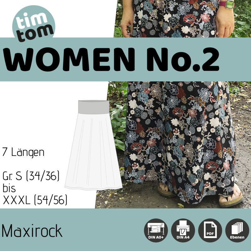 timtom Women No.2 Maxirock für Damen, Gr. S-XXXL in 7 Längen [Digital]