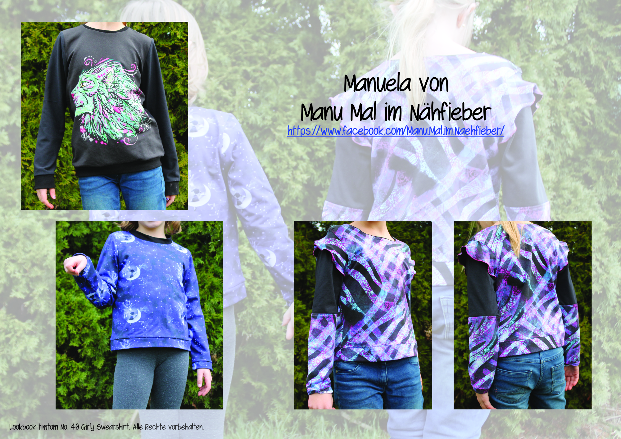 Designbeispiele zum Girly Sweatshirt timtom No.40, genäht von Manuela von Manu Mal im Nähfieber