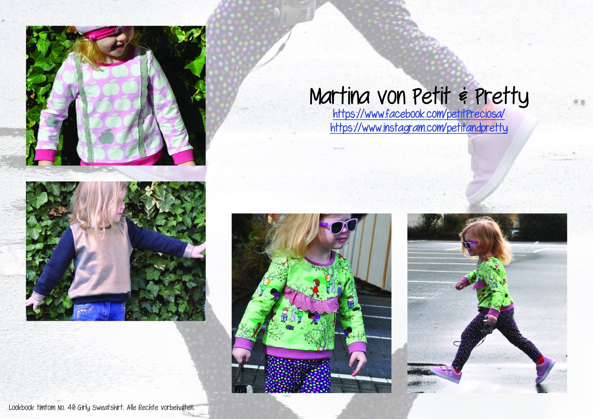 Designbeispiele zum Girly Sweatshirt timtom No.40, genäht von Martina von Petit & Pretty
