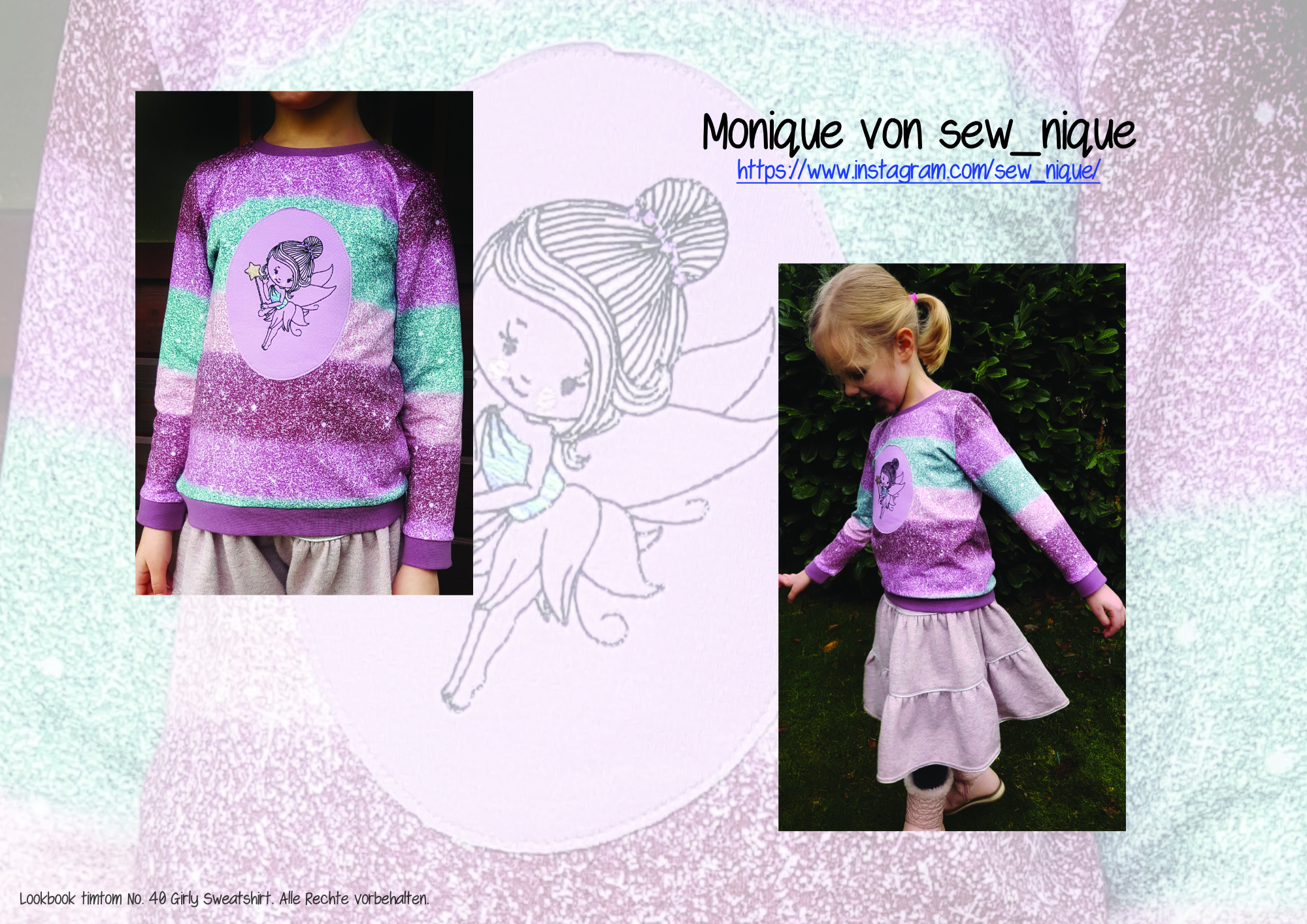 Designbeispiele zum Girly Sweatshirt timtom No.40, genäht von Monique von sew_nique