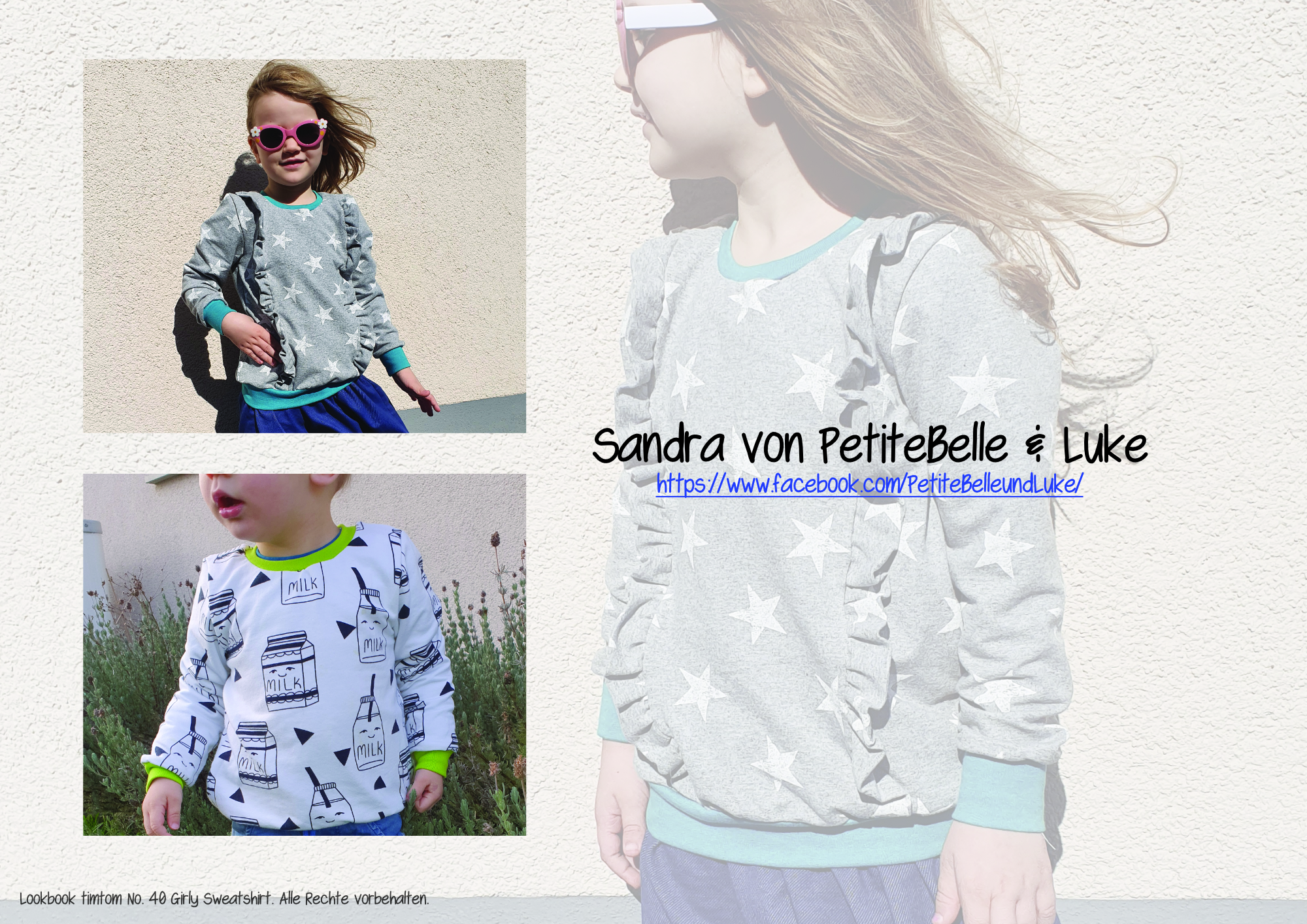 Designbeispiele zum Girly Sweatshirt timtom No.40, genäht von Sandra von PetiteBelle & Luke