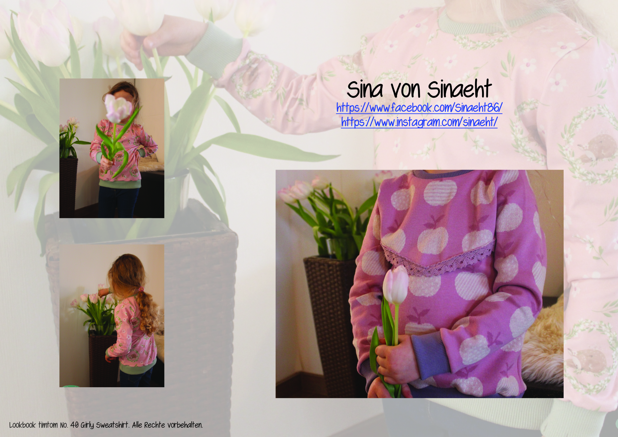 Designbeispiele zum Girly Sweatshirt timtom No.40, genäht von Sina von Sinaeht