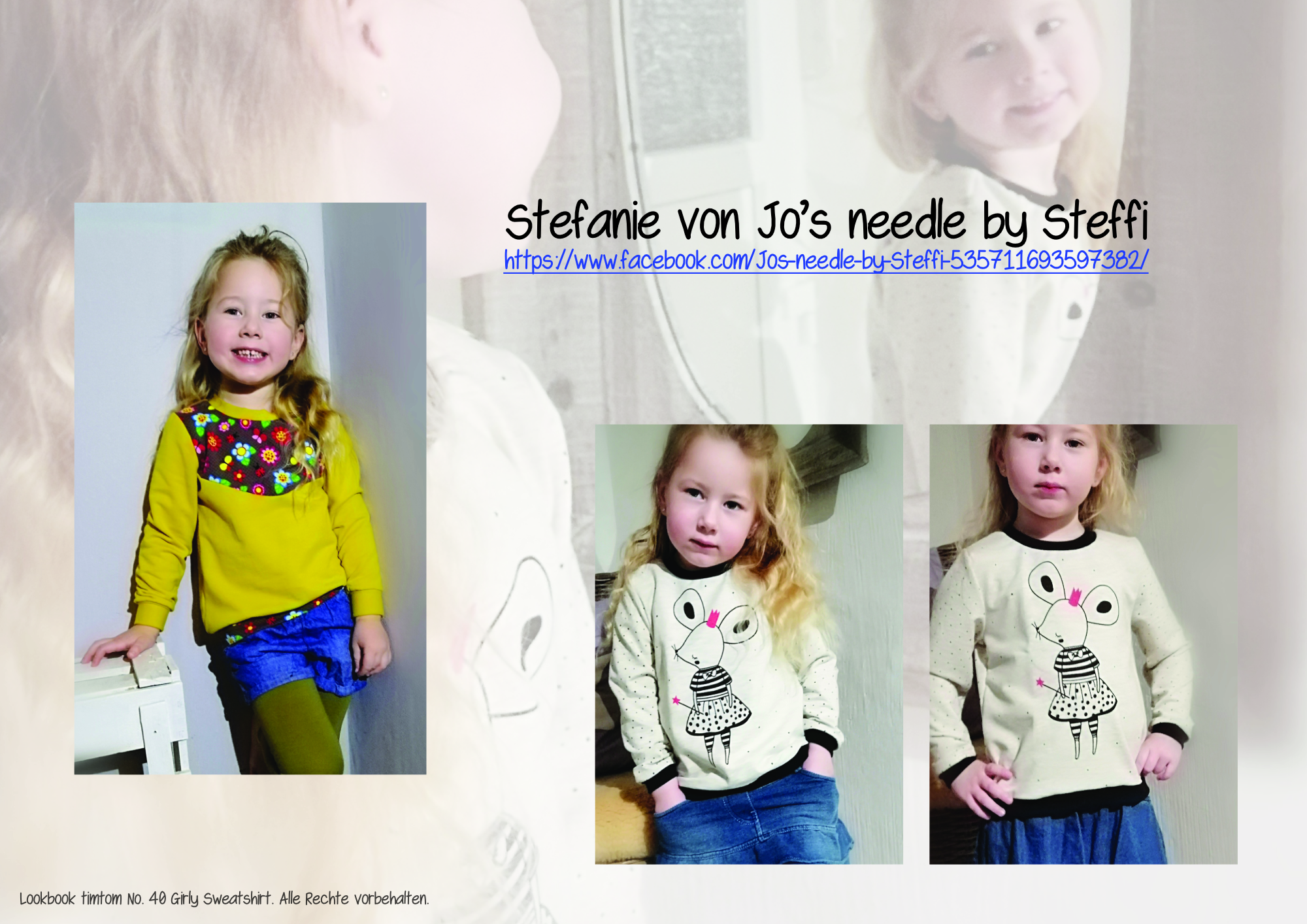Designbeispiele zum Girly Sweatshirt timtom No.40, genäht von Stefanie von Jo's needle by Steffi