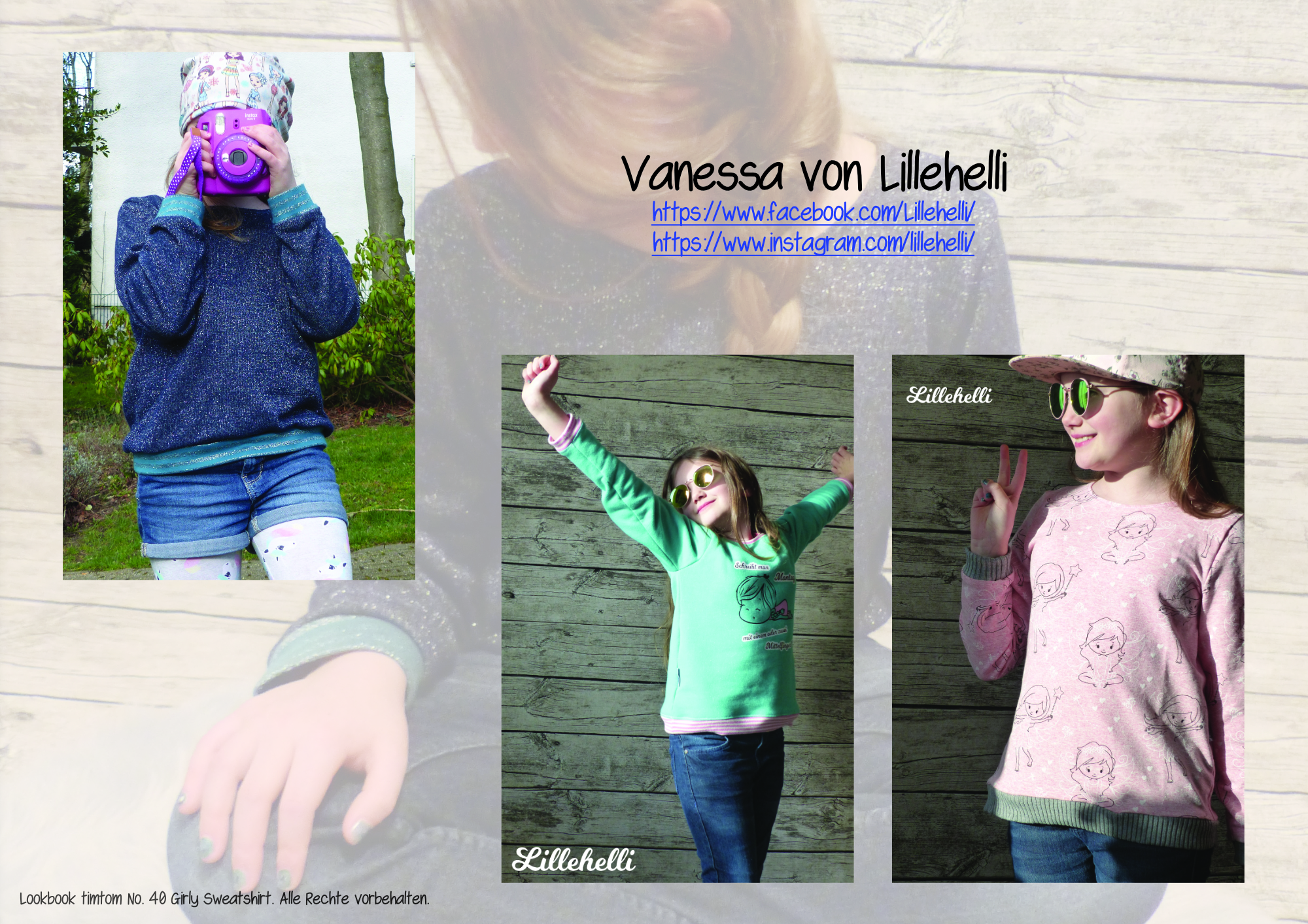 Designbeispiele zum Girly Sweatshirt timtom No.40, genäht von Vanessa von Lillehelli