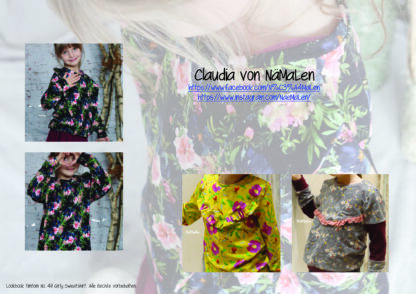 Designbeispiele zum Girly Sweatshirt timtom No.40, genäht von Claudia von NäMaLen
