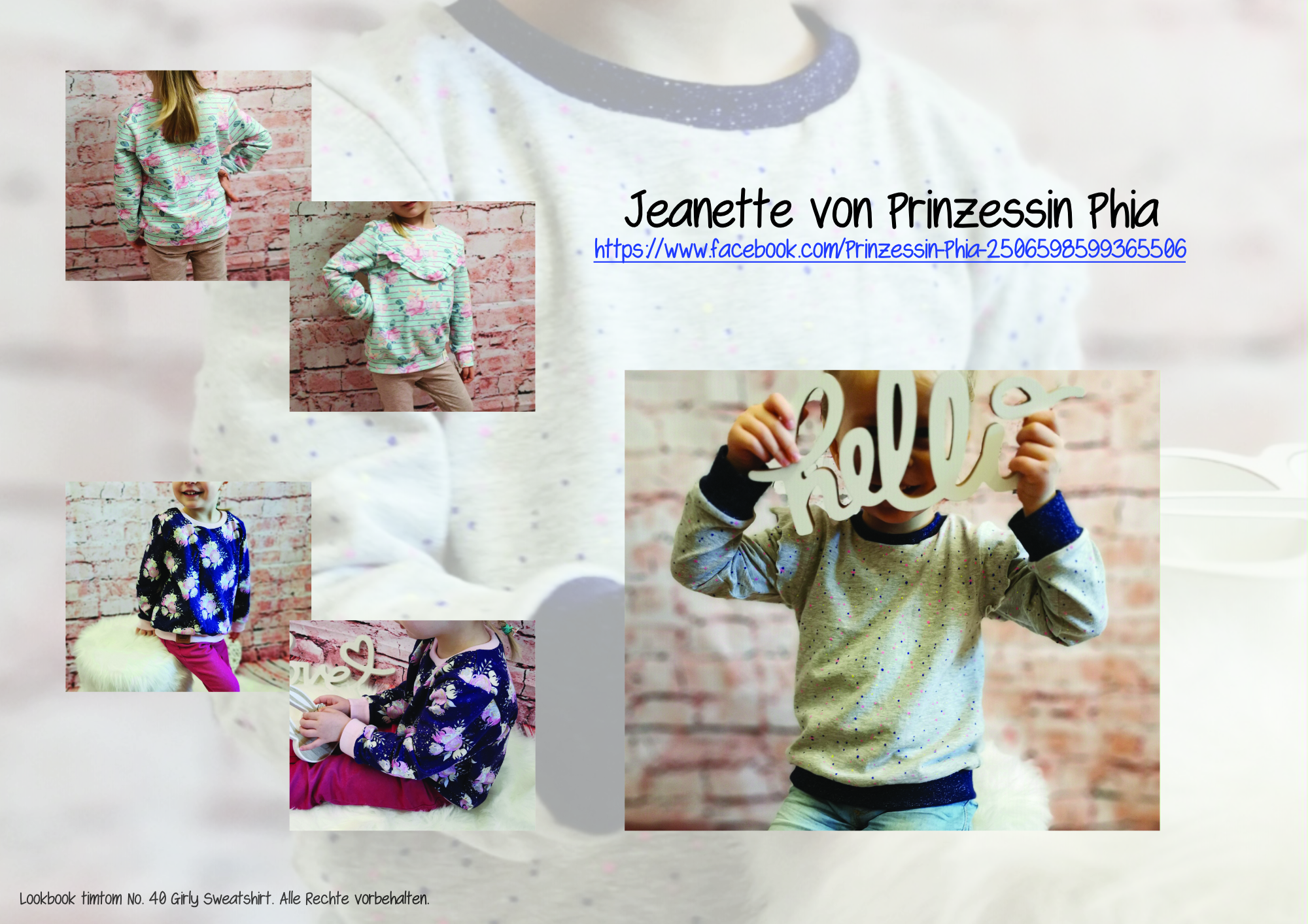 Designbeispiele zum Girly Sweatshirt timtom No.40, genäht von Jeanette von Prinzessin Phia